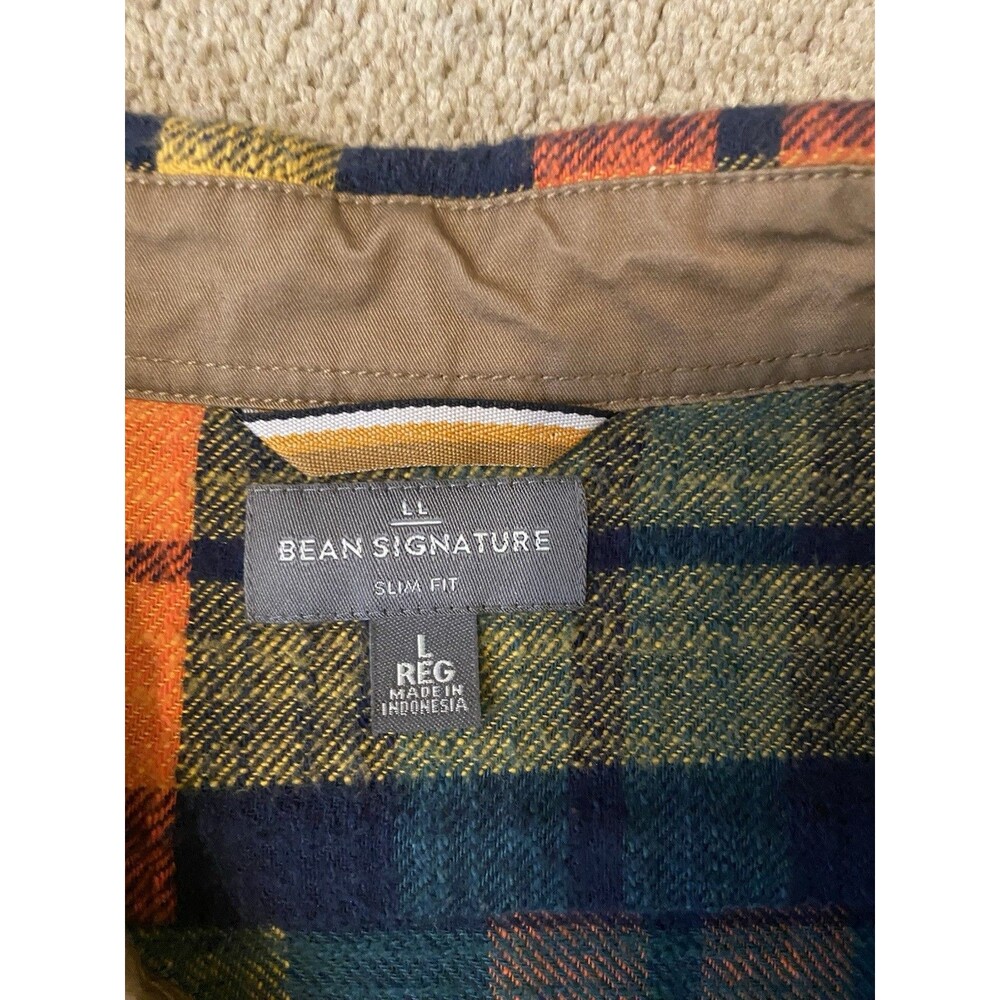 L.L. Bean Signature Heritage Vibrant Flannel Shirt Classic Dadcore Men’s L - Picture 4 of 13